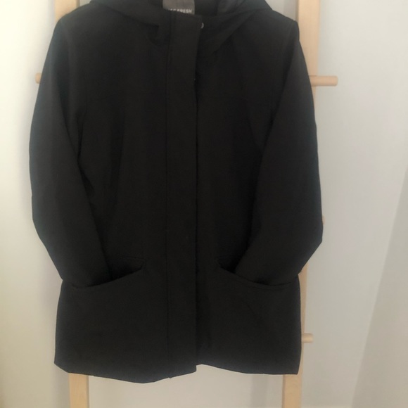 Joe fresh black hooded polyester jacket in medium - Picture 3 of 9